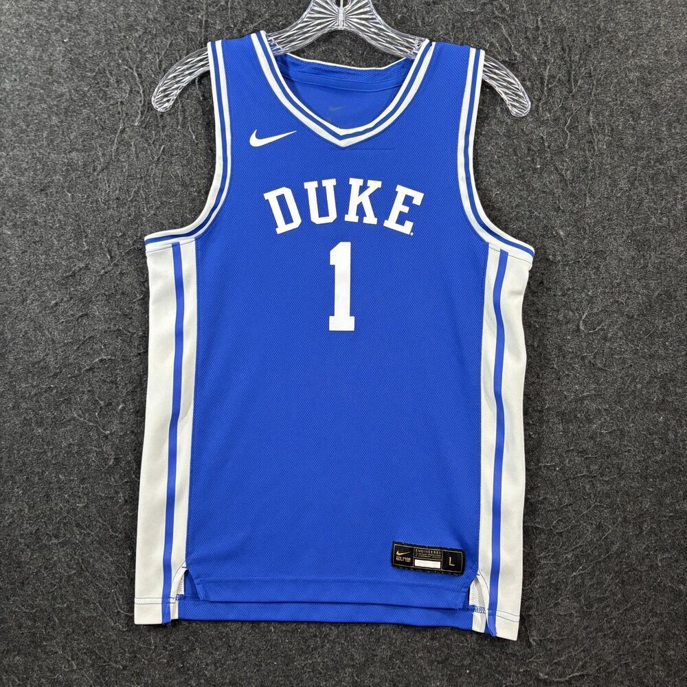 Duke Blue Devils Basketball Jersey Boy's Large Blue #1 Nike Youth